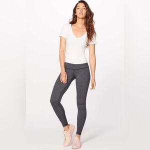 Lululemon Wunder Under Low-Rise Tight *28" Knit Black Heathered size 2